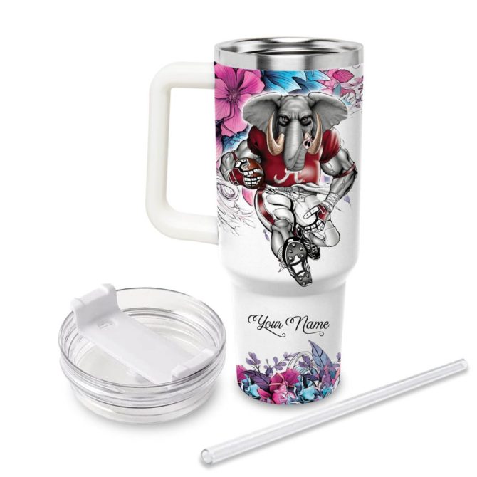 Alabama Crimson Tide Ncaa Custom Stanley Quencher 40Oz Stainless Steel Tumbler With Handle - Image 2