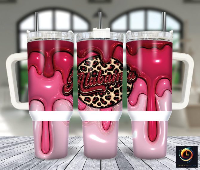 Alabama Crimson Tide Ncaa Custom Stanley Quencher 40Oz Stainless Steel Tumbler With Handle