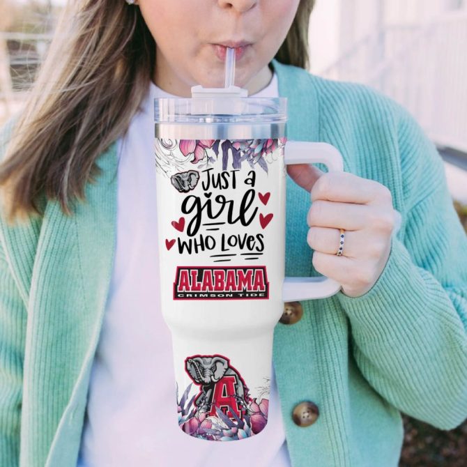 Alabama Crimson Tide Ncaa Custom Stanley Quencher 40Oz Stainless Steel Tumbler With Handle - Image 5