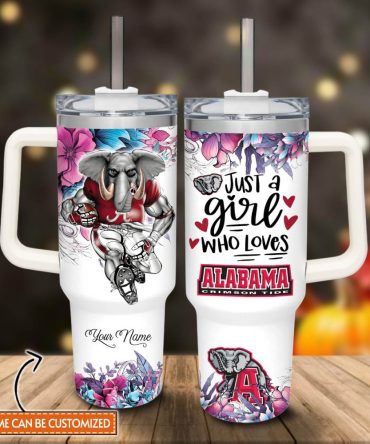 Alabama Crimson Tide Ncaa Custom Stanley Quencher 40Oz Stainless Steel Tumbler With Handle