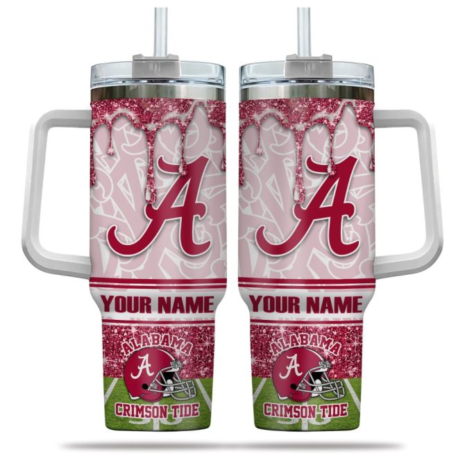 Alabama Crimson Tide Ncaa Custom Stanley Quencher 40Oz Stainless Steel Tumbler With Handle - Image 5
