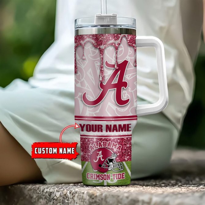 Alabama Crimson Tide Ncaa Custom Stanley Quencher 40Oz Stainless Steel Tumbler With Handle - Image 4
