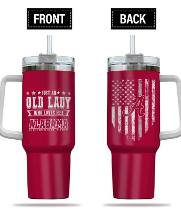 Alabama Crimson Tide Ncaa Fan Custom Stanley Quencher 40Oz Stainless Steel Tumbler With Handle