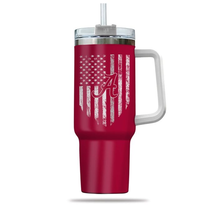 Alabama Crimson Tide Ncaa Fan Custom Stanley Quencher 40Oz Stainless Steel Tumbler With Handle - Image 3