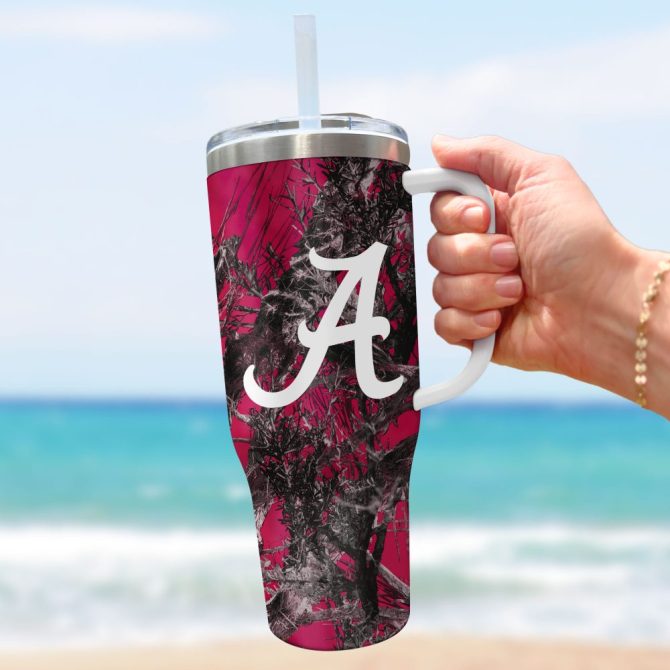 Alabama Crimson Tide Ncaa Hunting Custom Stanley Quencher 40Oz Stainless Steel Tumbler With Handle - Image 3
