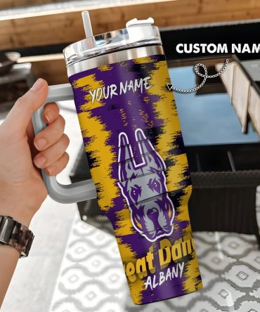 Albany Great Danes Ncaa Custom Stanley Quencher 40Oz Stainless Steel Tumbler With Handle