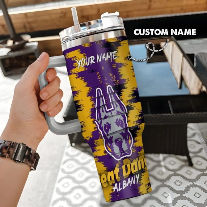 Albany Great Danes Ncaa Custom Stanley Quencher 40Oz Stainless Steel Tumbler With Handle