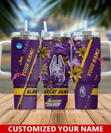 Albany Great Danes Ncaa Custom Stanley Quencher 40Oz Stainless Steel Tumbler With Handle