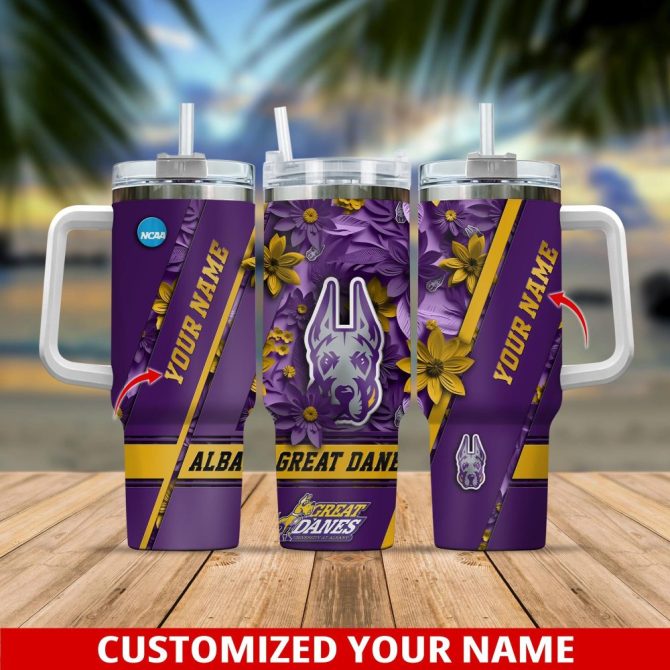 Albany Great Danes Ncaa Custom Stanley Quencher 40Oz Stainless Steel Tumbler With Handle