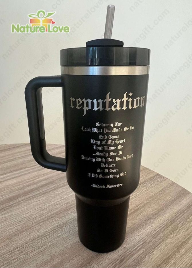 Album Engraved Taylor Swift Music Custom Stanley Quencher 40Oz Stainless Steel Tumbler With Handle - Image 2