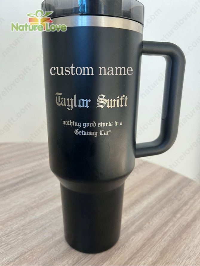 Album Engraved Taylor Swift Music Custom Stanley Quencher 40Oz Stainless Steel Tumbler With Handle