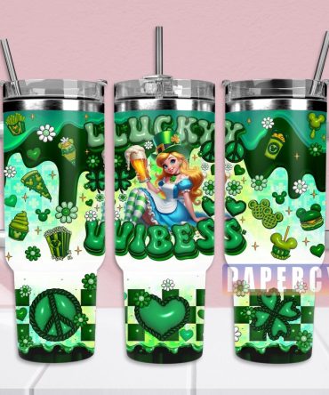 Alice In Wonderland Custom Stanley Quencher 40Oz Stainless Steel Tumbler With Handle