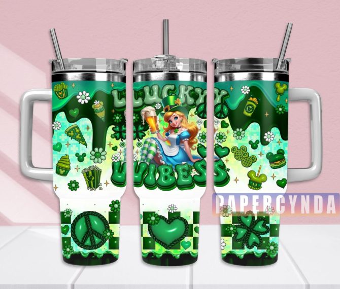 Alice In Wonderland Custom Stanley Quencher 40Oz Stainless Steel Tumbler With Handle
