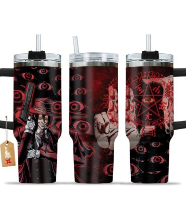 Alucard Hellsing Anime Custom Stanley Quencher 40Oz Stainless Steel Tumbler With Handle