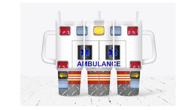 Ambulance Custom Stanley Quencher 40Oz Stainless Steel Tumbler With Handle