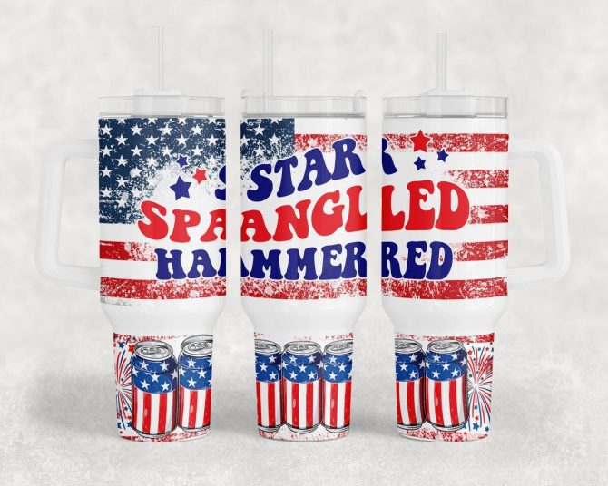 American Flag Custom Stanley Quencher 40Oz Stainless Steel Tumbler With Handle