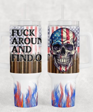 American Flag Custom Stanley Quencher 40Oz Stainless Steel Tumbler With Handle