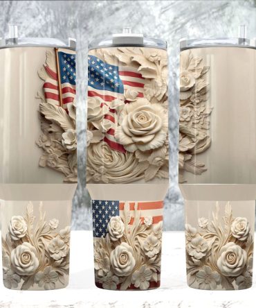 American Flag Custom Stanley Quencher 40Oz Stainless Steel Tumbler With Handle