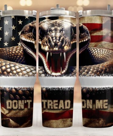 American Flag Snake Custom Stanley Quencher 40Oz Stainless Steel Tumbler With Handle
