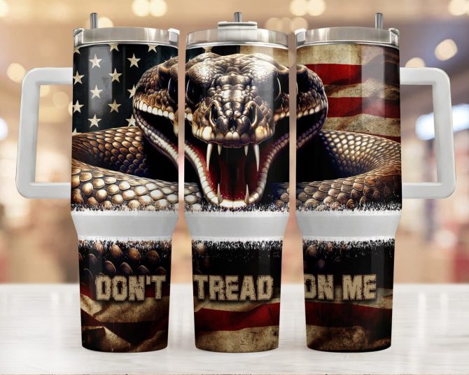 American Flag Snake Custom Stanley Quencher 40Oz Stainless Steel Tumbler With Handle