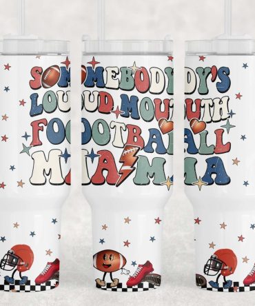 American Football Mama Custom Stanley Quencher 40Oz Stainless Steel Tumbler With Handle