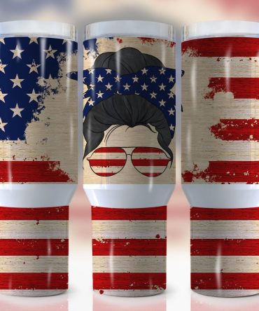 American Mom Flag Custom Stanley Quencher 40Oz Stainless Steel Tumbler With Handle