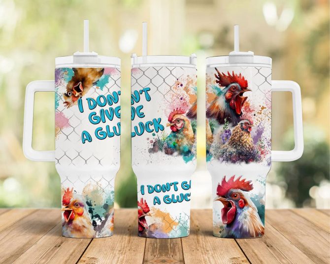 Angry Chicken Custom Stanley Quencher 40Oz Stainless Steel Tumbler With Handle - Image 2