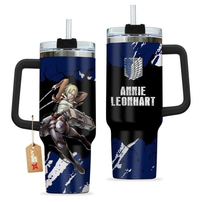 Annie Leonhart Attack On Titan Anime Custom Stanley Quencher 40Oz Stainless Steel Tumbler With Handle