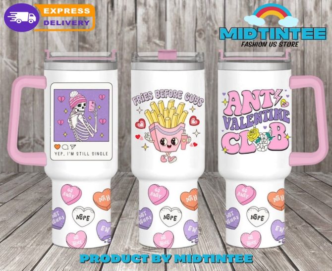 Anti Valentine Club Custom Stanley Quencher 40Oz Stainless Steel Tumbler With Handle