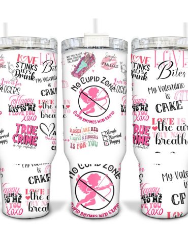 Anti Valentines Day Custom Stanley Quencher 40Oz Stainless Steel Tumbler With Handle