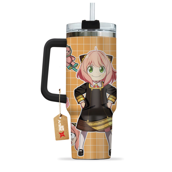 Anya Forger Spy X Family Anime Custom Stanley Quencher 40Oz Stainless Steel Tumbler With Handle - Image 4