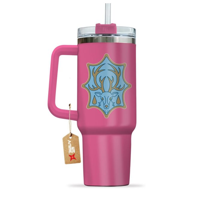 Aqua Deer Black Clover Anime Custom Stanley Quencher 40Oz Stainless Steel Tumbler With Handle - Image 4