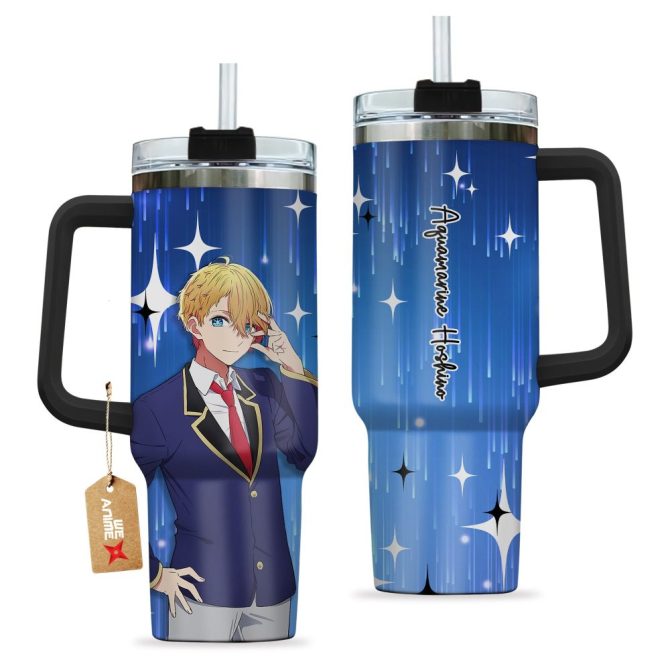 Aquamarine Hoshino Oshi No Ko Anime Custom Stanley Quencher 40Oz Stainless Steel Tumbler With Handle