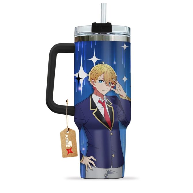 Aquamarine Hoshino Oshi No Ko Anime Custom Stanley Quencher 40Oz Stainless Steel Tumbler With Handle - Image 3