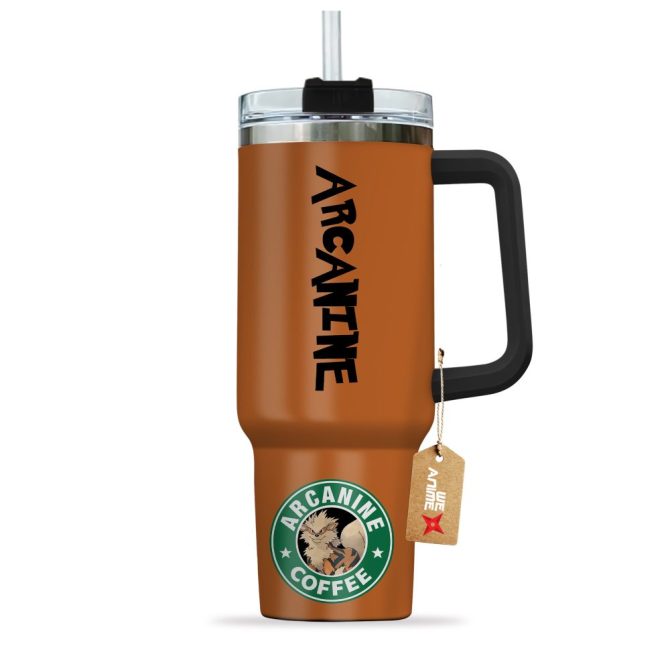 Arcanine Coffee Pokemon Anime Custom Stanley Quencher 40Oz Stainless Steel Tumbler With Handle - Image 3