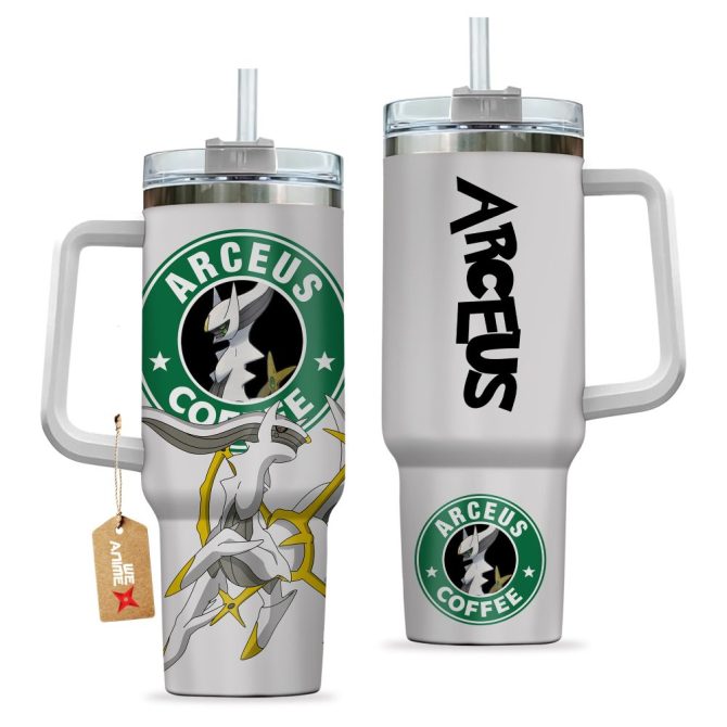 Arceus Coffee Pokemon Anime Custom Stanley Quencher 40Oz Stainless Steel Tumbler With Handle - Image 2
