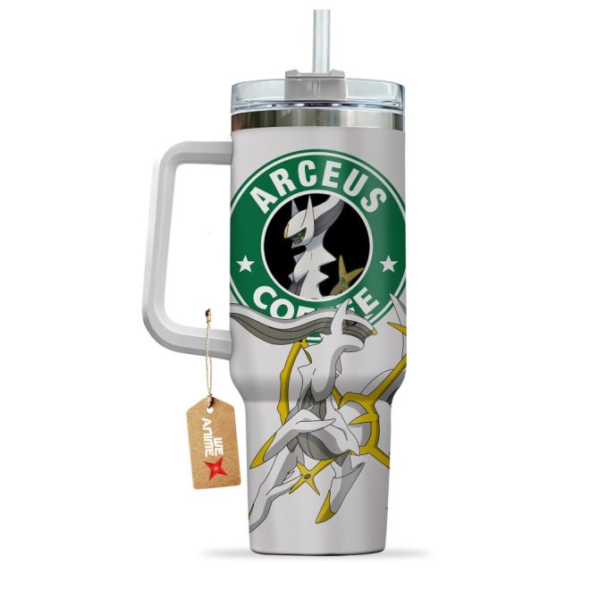 Arceus Coffee Pokemon Anime Custom Stanley Quencher 40Oz Stainless Steel Tumbler With Handle - Image 4