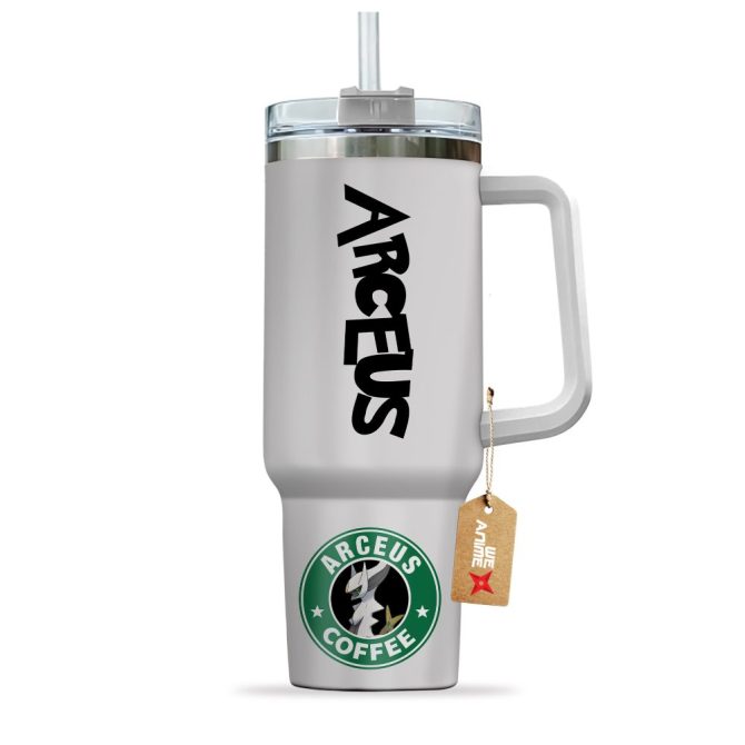 Arceus Coffee Pokemon Anime Custom Stanley Quencher 40Oz Stainless Steel Tumbler With Handle - Image 3