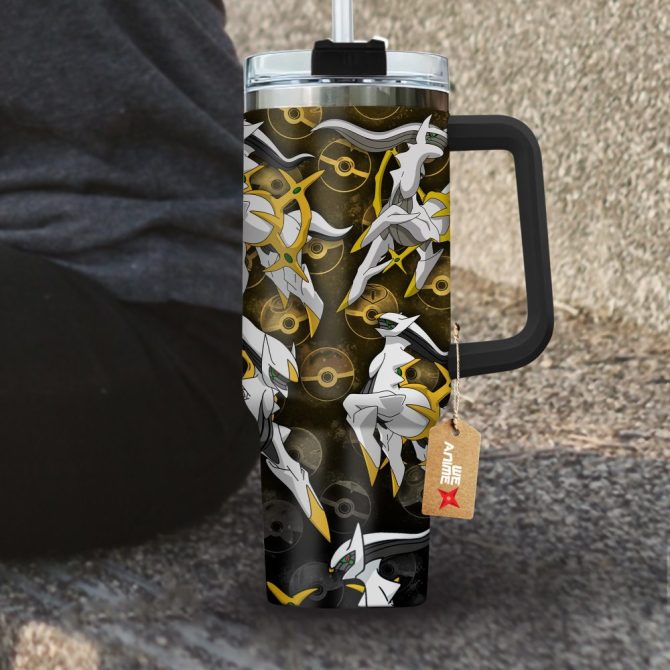 Arceus Pokemon Anime Custom Stanley Quencher 40Oz Stainless Steel Tumbler With Handle - Image 4
