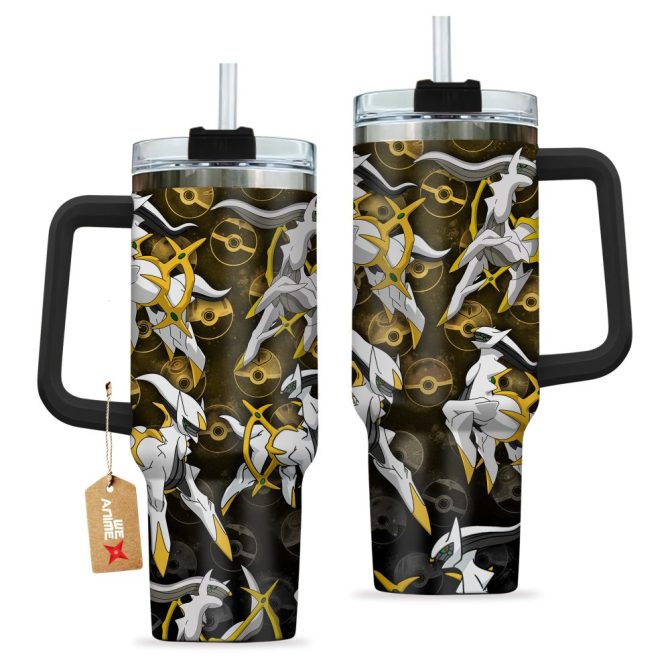 Arceus Pokemon Anime Custom Stanley Quencher 40Oz Stainless Steel Tumbler With Handle - Image 3