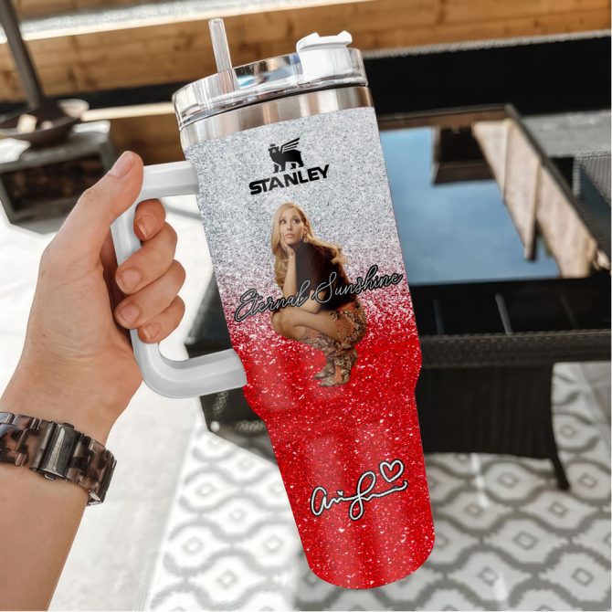 Ariana Grande Eternal Sunshine Glitter Music Custom Stanley Quencher 40Oz Stainless Steel - Image 3