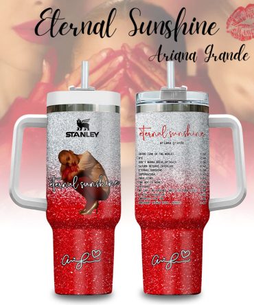 Ariana Grande Eternal Sunshine Glitter Music Custom Stanley Quencher 40Oz Stainless Steel