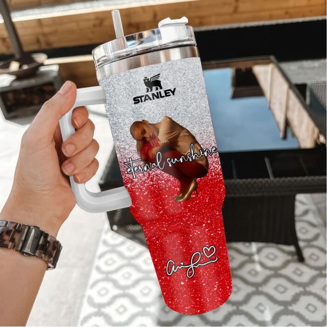 Ariana Grande Eternal Sunshine Glitter Music Custom Stanley Quencher 40Oz Stainless Steel - Image 3