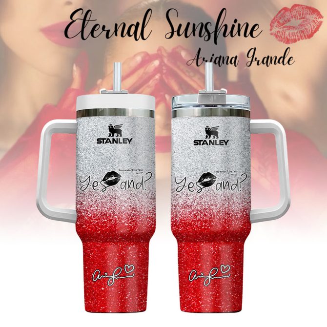 Ariana Grande Eternal Sunshine Glitter Music Custom Stanley Quencher 40Oz Stainless Steel