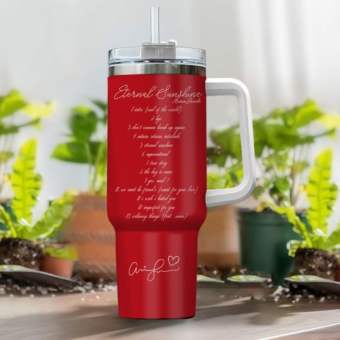 Ariana Grande Eternal Sunshine Music Custom Stanley Quencher 40Oz Stainless Steel - Image 2