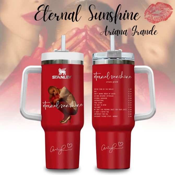 Ariana Grande Eternal Sunshine Music Custom Stanley Quencher 40Oz Stainless Steel