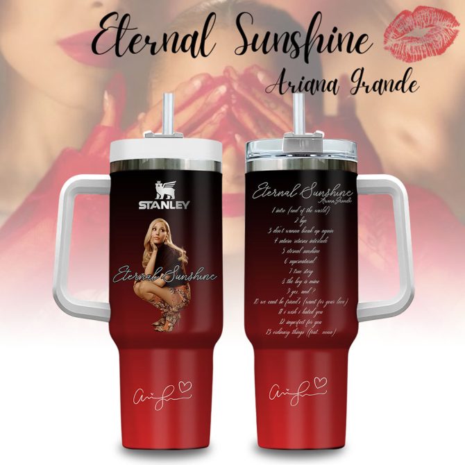 Ariana Grande Eternal Sunshine Music Custom Stanley Quencher 40Oz Stainless Steel