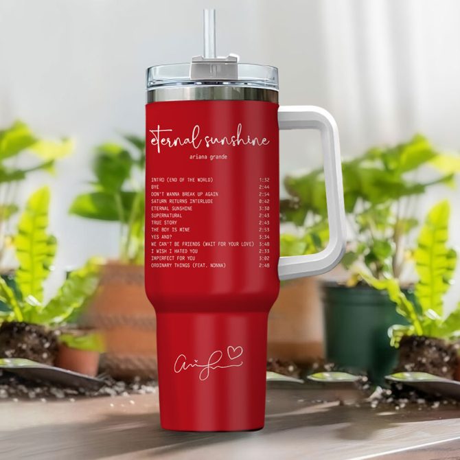 Ariana Grande Eternal Sunshine Music Custom Stanley Quencher 40Oz Stainless Steel - Image 2