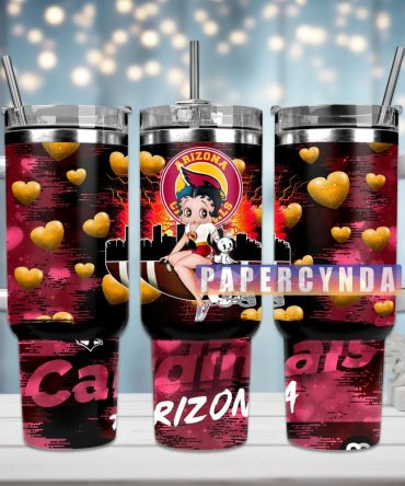 Arizona Cardinals Custom Stanley Quencher 40Oz Stainless Steel Tumbler With Handle