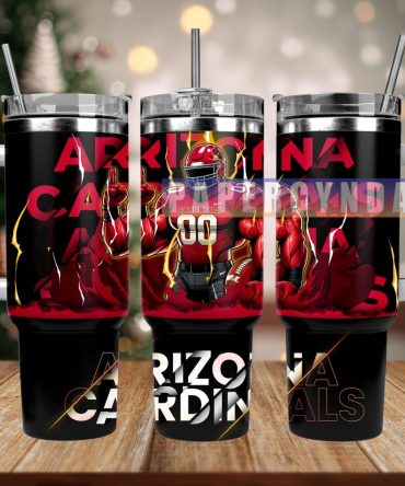 Arizona Cardinals Custom Stanley Quencher 40Oz Stainless Steel Tumbler With Handle